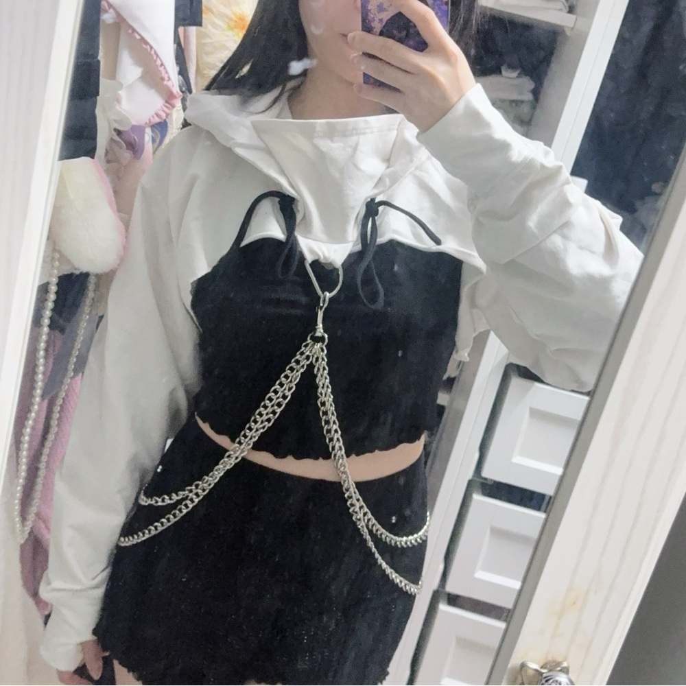 White Chain Crop Top